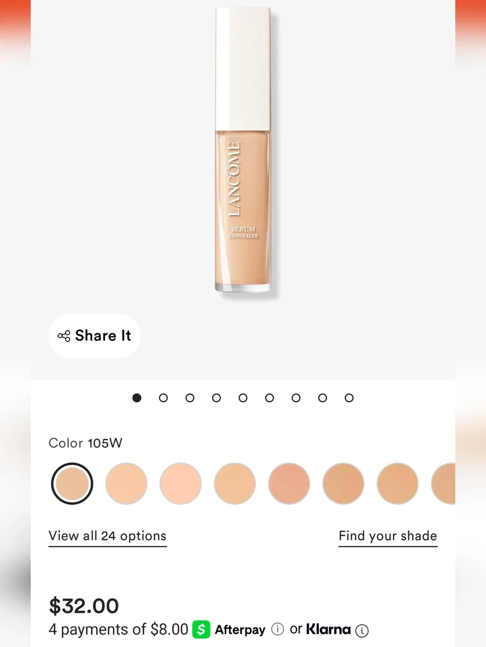 Lancome Serum Concealer in 105W Beige